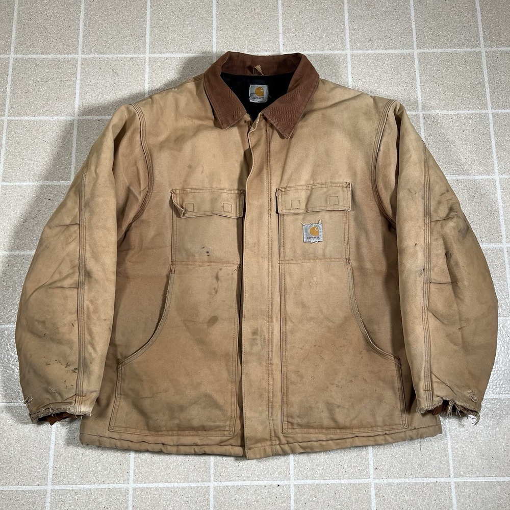 Carhartt Jacket Mens 2XL Duck Traditional Arctic Quilted CO3 BRN Jacket Tan